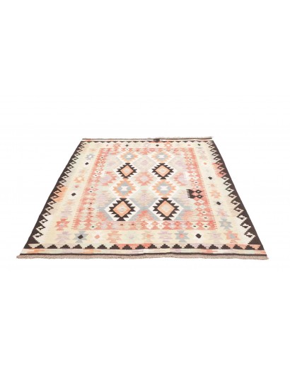 Tappeto Kilim Afghanistan bianco verde 153x200