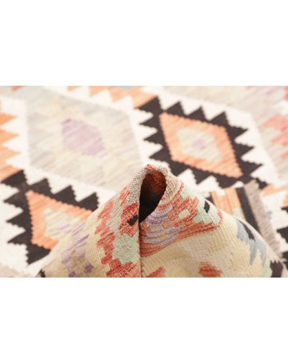 Tappeto Kilim Afghanistan bianco verde 153x200