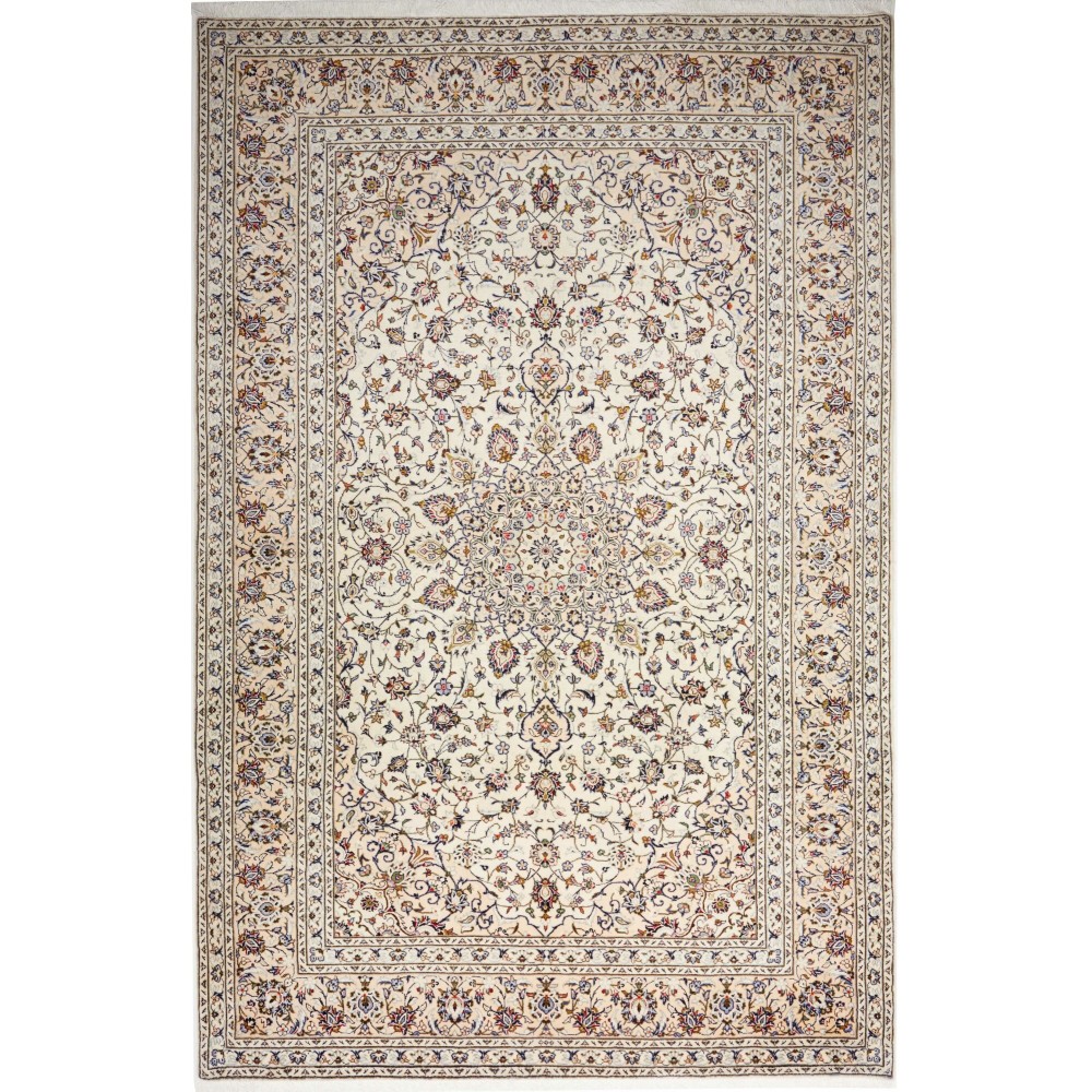 Tappeto Kashan Persia bianco grigio 200x305 Tappeto Kashan Persia bianco grigio 200x305