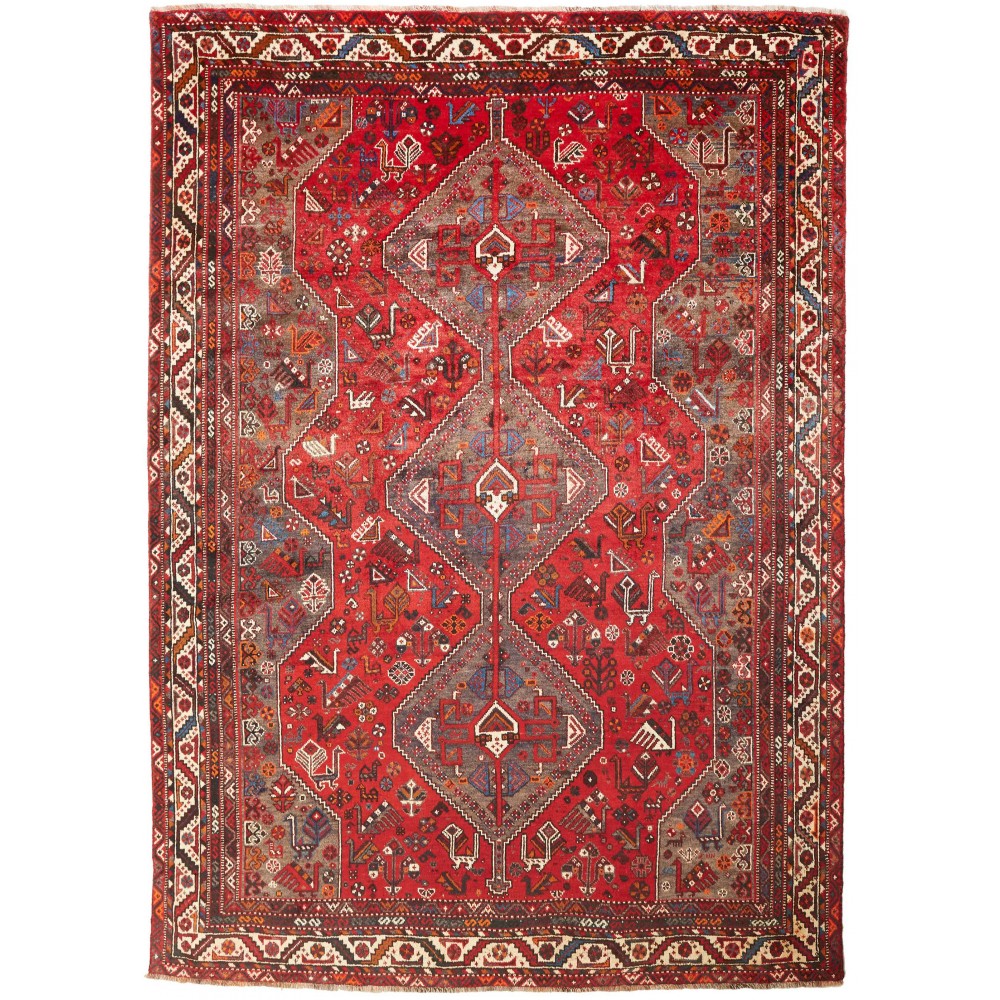 Tappeto Shiraz Persia marrone rosso 214x302 Tappeto Shiraz Persia marrone rosso 214x302