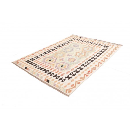 Tappeto Kilim Afghanistan bianco azzurro 150x196