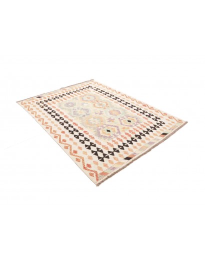 Tappeto Kilim Afghanistan bianco azzurro 150x196