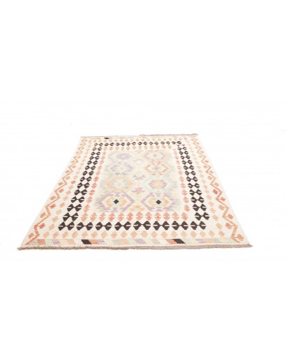Tappeto Kilim Afghanistan bianco azzurro 150x196