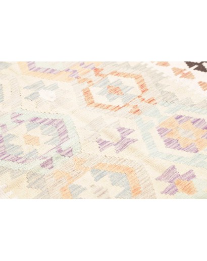 Tappeto Kilim Afghanistan bianco azzurro 150x196