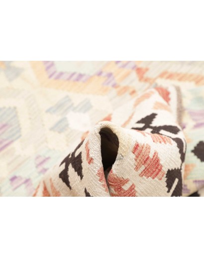 Tappeto Kilim Afghanistan bianco azzurro 150x196