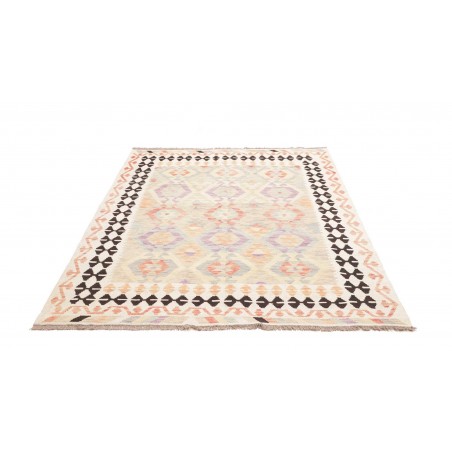Tappeto Kilim Afghanistan bianco verde 154x200