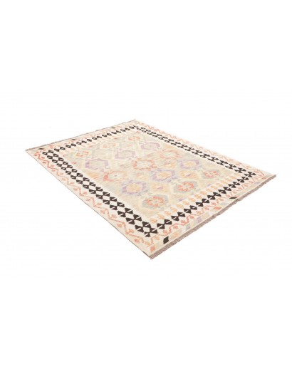 Tappeto Kilim Afghanistan bianco verde 154x200