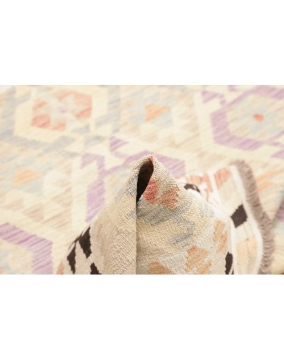 Tappeto Kilim Afghanistan bianco verde 154x200