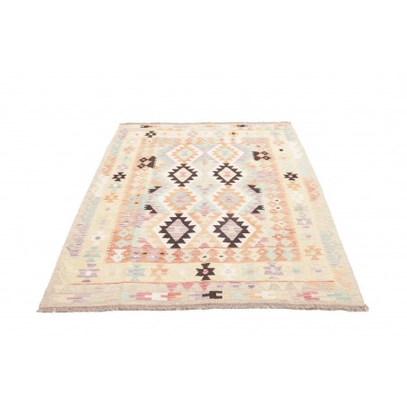 Tappeto Kilim Afghanistan bianco verde 130x181