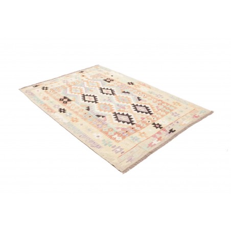 Tappeto Kilim Afghanistan bianco verde 130x181