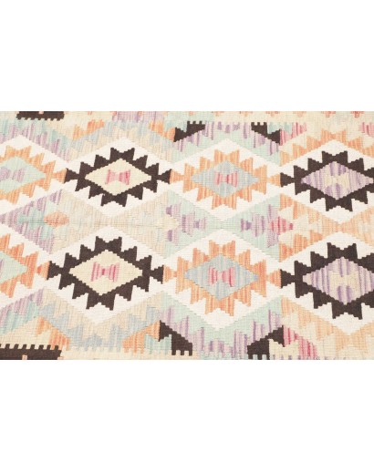Tappeto Kilim Afghanistan bianco verde 130x181