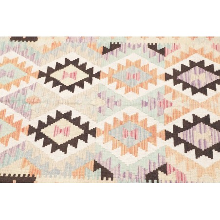 Tappeto Kilim Afghanistan bianco verde 130x181