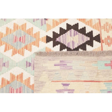 Tappeto Kilim Afghanistan bianco verde 130x181