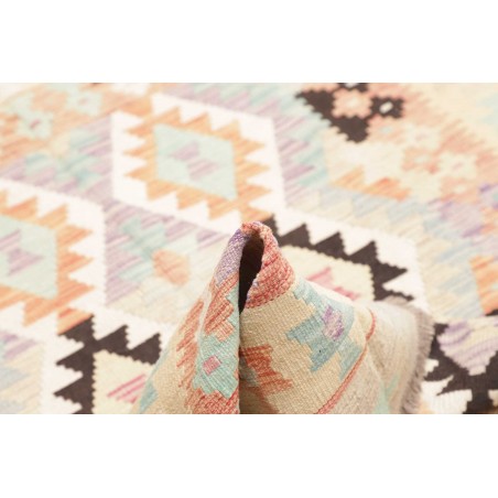 Tappeto Kilim Afghanistan bianco verde 130x181