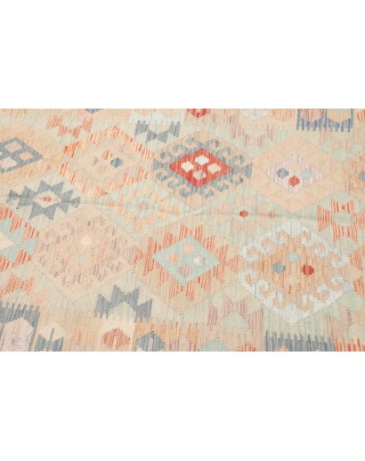 Tappeto Kilim Afghanistan bianco rosso 127x190