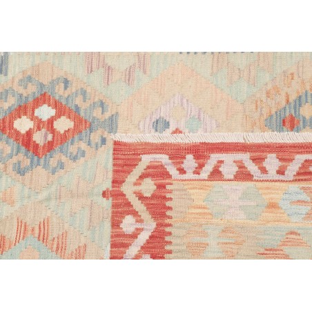 Tappeto Kilim Afghanistan bianco rosso 127x190