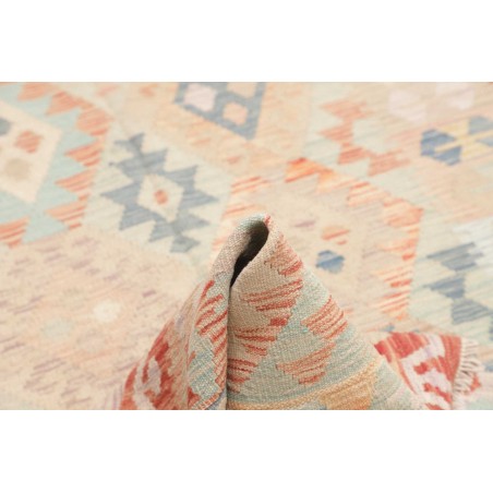 Tappeto Kilim Afghanistan bianco rosso 127x190