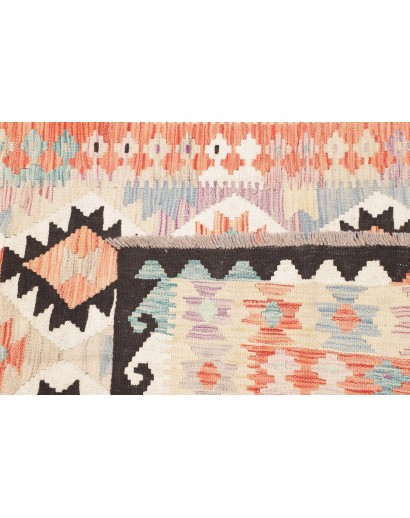 Tappeto Kilim Afghanistan bianco grigio 119x182