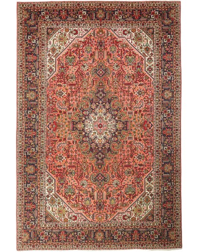 Tappeto Tabriz Persia marrone arancione 198x300