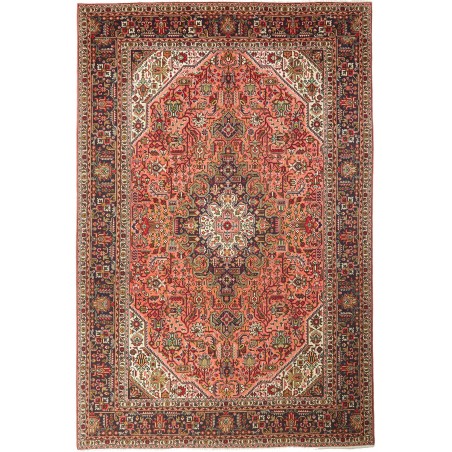Tappeto Tabriz Persia marrone arancione 198x300