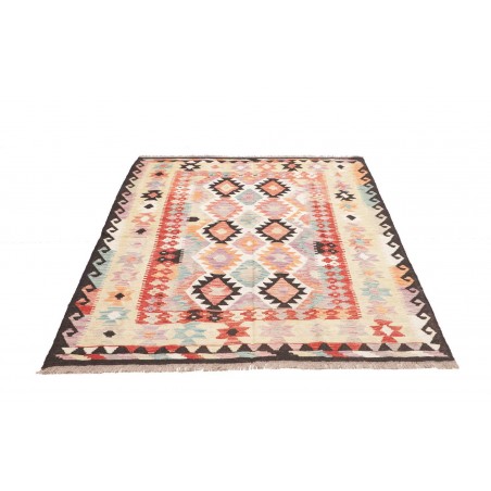 Tappeto Kilim Afghanistan giallo grigio 137x180