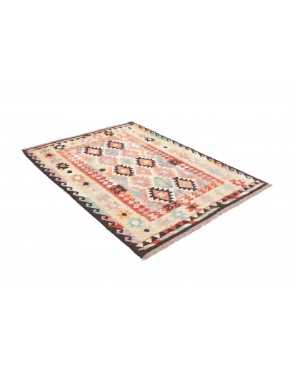 Tappeto Kilim Afghanistan giallo grigio 137x180