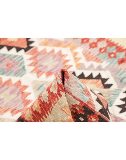 Tappeto Kilim Afghanistan giallo grigio 137x180