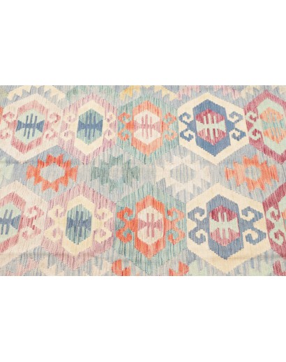 Tappeto Kilim Afghanistan bianco rosso 133x174