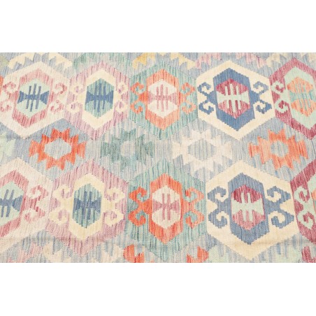 Tappeto Kilim Afghanistan bianco rosso 133x174