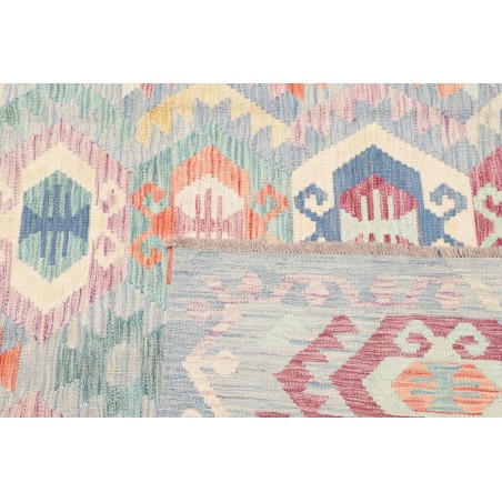 Tappeto Kilim Afghanistan bianco rosso 133x174