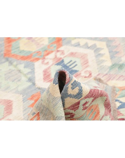 Tappeto Kilim Afghanistan bianco rosso 133x174
