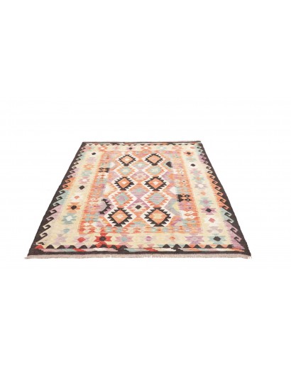 Tappeto Kilim Afghanistan bianco grigio 131x177