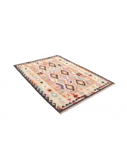 Tappeto Kilim Afghanistan bianco grigio 131x177