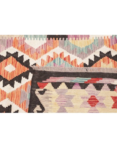 Tappeto Kilim Afghanistan bianco grigio 131x177