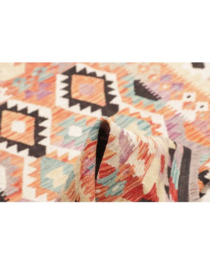 Tappeto Kilim Afghanistan bianco grigio 131x177
