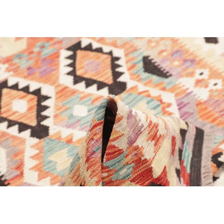 Tappeto Kilim Afghanistan bianco grigio 131x177