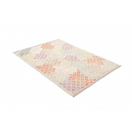Tappeto Kilim Afghanistan bianco rosso 127x175