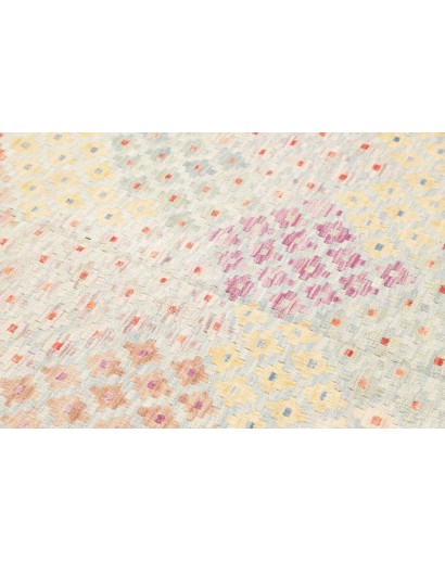Tappeto Kilim Afghanistan bianco rosso 127x175
