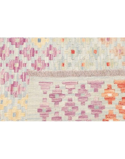 Tappeto Kilim Afghanistan bianco rosso 127x175