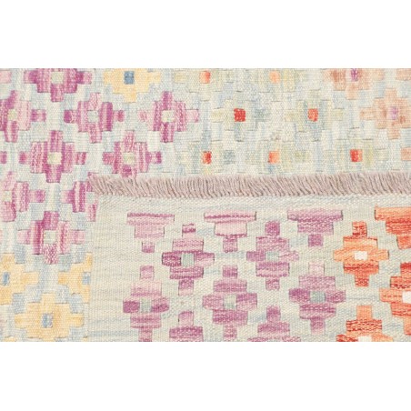 Tappeto Kilim Afghanistan bianco rosso 127x175