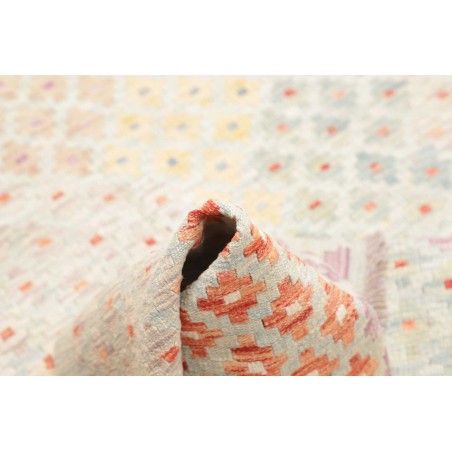 Tappeto Kilim Afghanistan bianco rosso 127x175