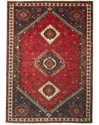 Tappeto Shiraz Persia grigio giallo 220x308