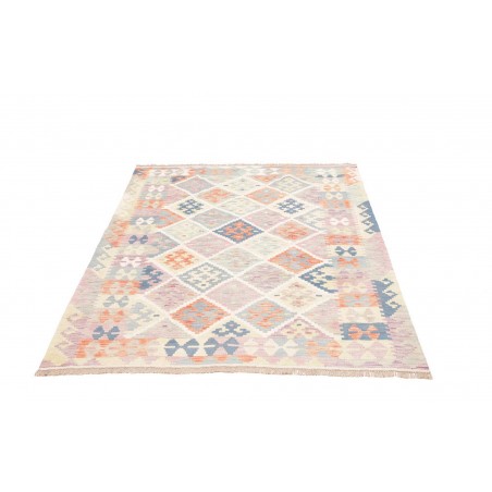 Tappeto Kilim Afghanistan bianco grigio 126x174