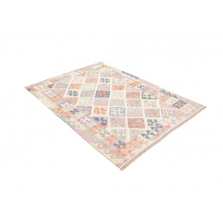 Tappeto Kilim Afghanistan bianco grigio 126x174