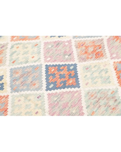 Tappeto Kilim Afghanistan bianco grigio 126x174