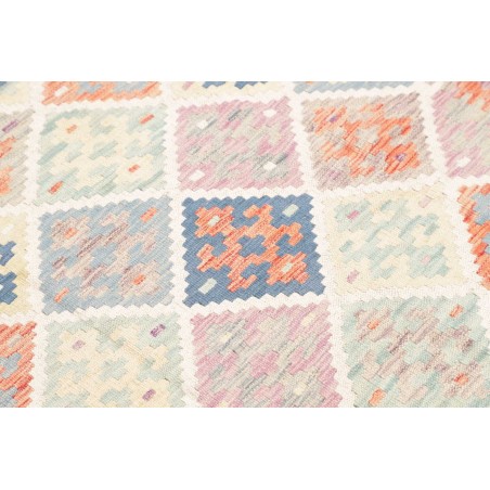 Tappeto Kilim Afghanistan bianco grigio 126x174