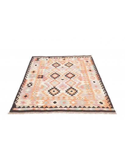 Tappeto Kilim Afghanistan giallo grigio 122x174