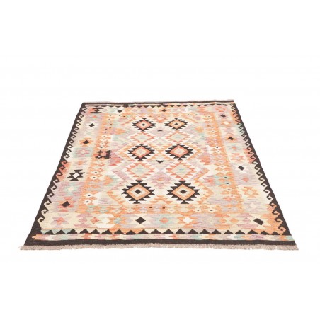 Tappeto Kilim Afghanistan giallo grigio 122x174