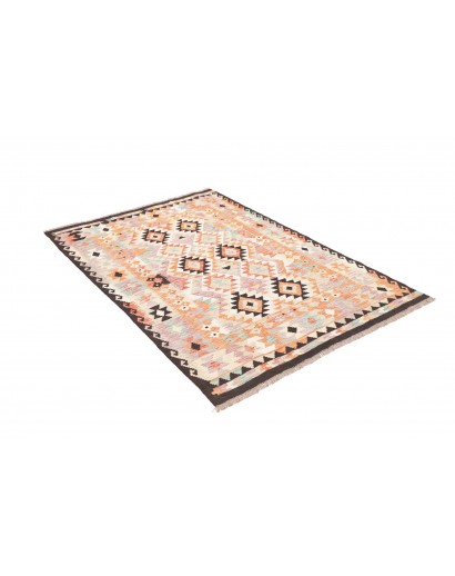 Tappeto Kilim Afghanistan giallo grigio 122x174