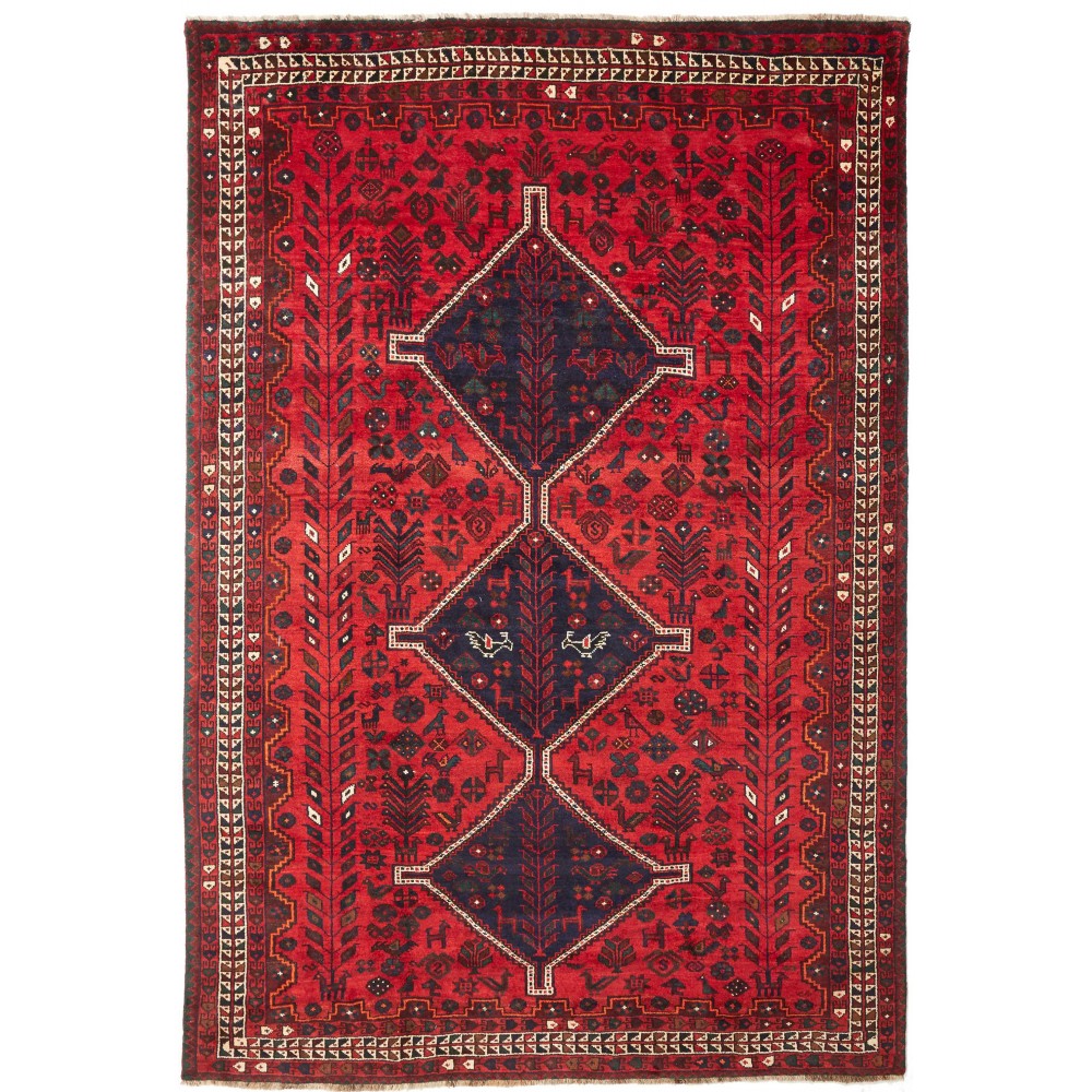 Tappeto Shiraz Persia marrone rosso 208x305 Tappeto Shiraz Persia marrone rosso 208x305